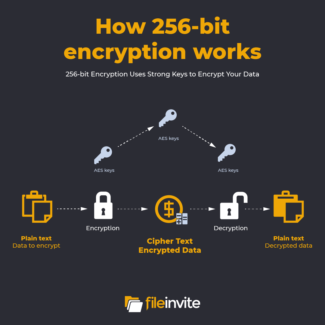 Diagram - How 256-bit encryption works