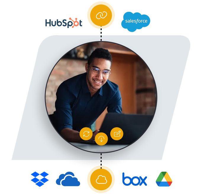 Integration workflow showing systems, and cloud conversion.